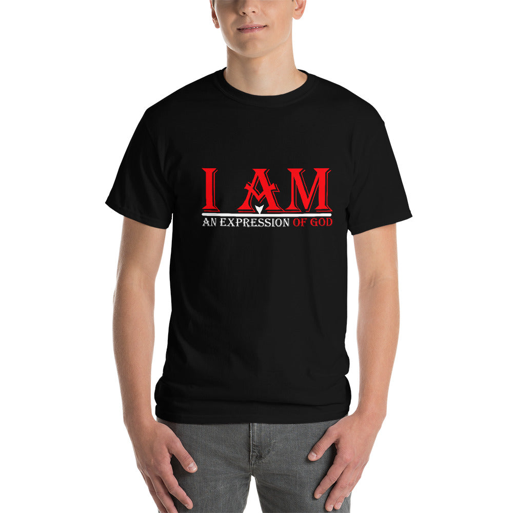 Red and White  I Am an Expression of God Short Sleeve T-Shirt