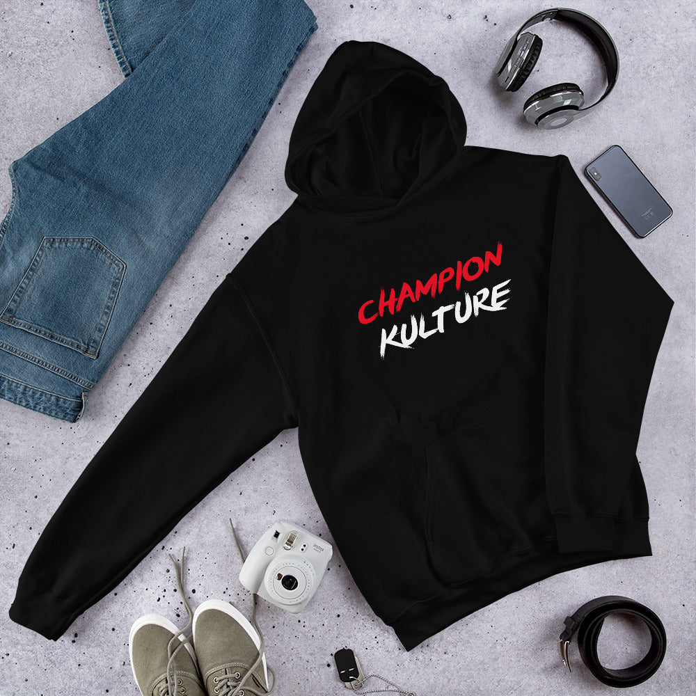 Champion Kulture Red and White Logo Unisex Hoodie