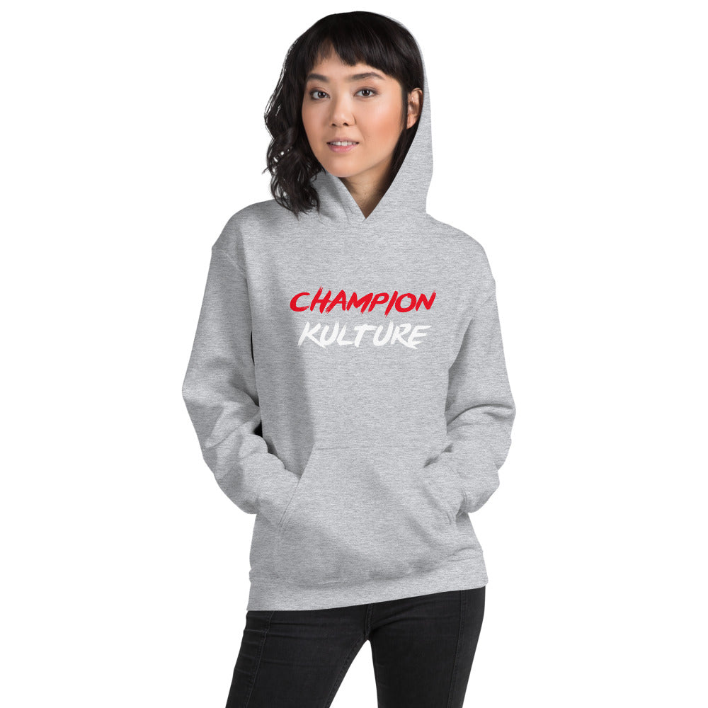 Champion Kulture Red and White Logo Unisex Hoodie