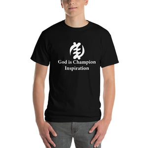 God is Champion Inspiration White Design Short Sleeve T-Shirt